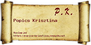 Popics Krisztina névjegykártya
